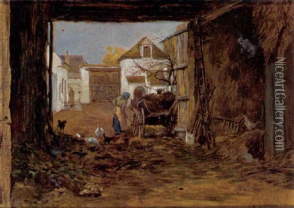 Ungarische Bauernwirtschaft Oil Painting - Hugo Charlemont