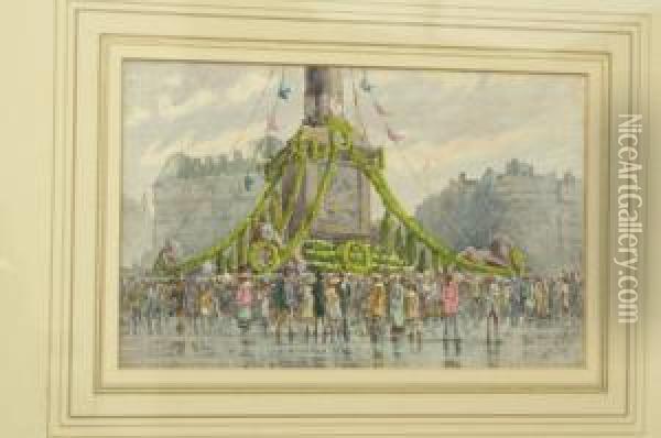 Trafalgar Square Oil Painting - William Edward Riley