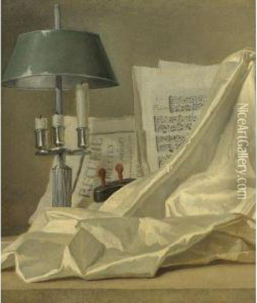 A Bouillette Lamp Oil Painting - Henri-Horace Roland de la Porte
