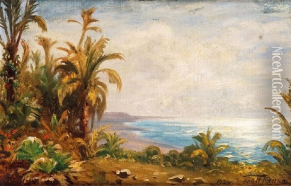 Bordighera Oil Painting - Ernest Karl Eugen Koerner