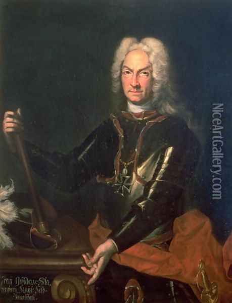 Field Marshall Count Guidobald von Starhemberg 1654-1737 Austrian military commander in Spain during the War of The Spanish Succession Oil Painting - Sir Godfrey Kneller