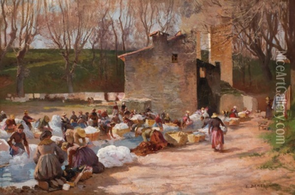 The Washerwomen Oil Painting - Emile Charles Dameron