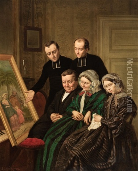 The Dilettantes Oil Painting - August De Wilde