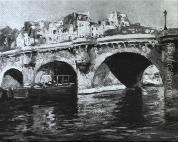 Paris, Le Pont-neuf Oil Painting - Lucien-Hector Jonas