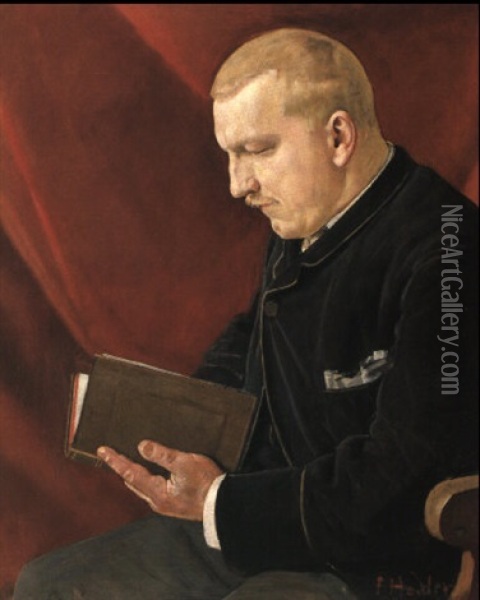 Portrat Eines Lesenden Mannes Oil Painting - Ferdinand Hodler