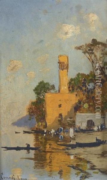 Uferpartie Am Nil Oil Painting - Hermann David Salomon Corrodi
