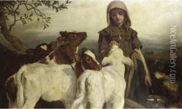 The Farmer's Daughter Oil Painting - Henry Hetherington Emmerson