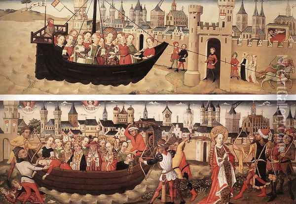 Scenes from the 'Small Ursula Cycle' Oil Painting - German Unknown Master