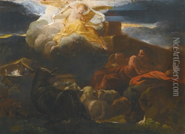 The Annunciation To The Shepherds Oil Painting - Pierre-Louis Cretey