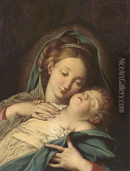 The Madonna and Child 2 Oil Painting - Giovanni Battista Salvi, Il Sassoferato