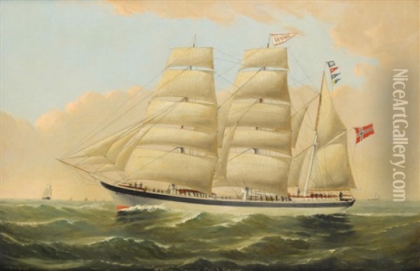 Levuka' Af Kragero Capt. A. Axelsen Oil Painting - William Howard Yorke