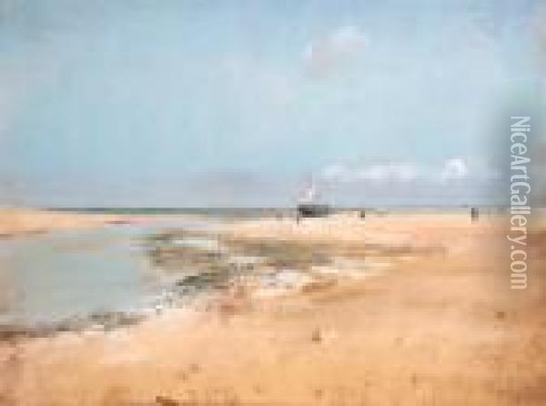 Plage Mare Basse (embouchure De Rivire) Oil Painting - Edgar Degas
