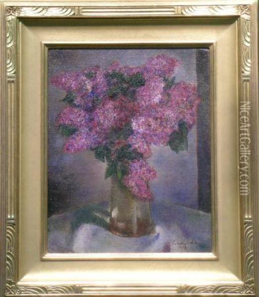 Lilacs Oil Painting - Simkha Simkhovitch