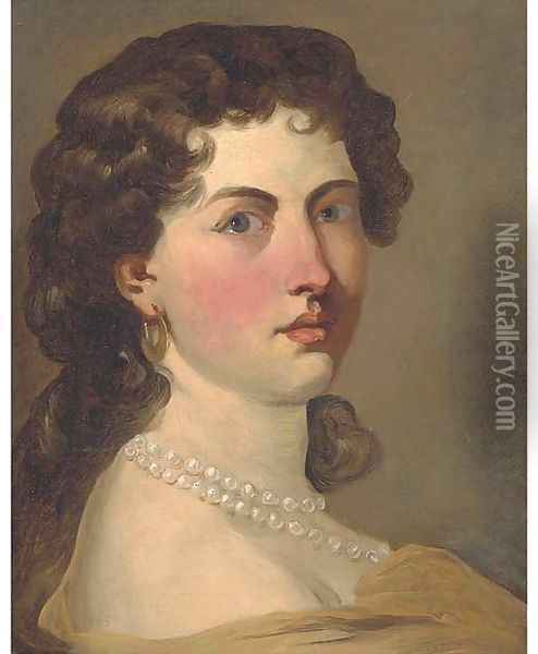 Portrait of a lady Oil Painting - John Baptist Medina