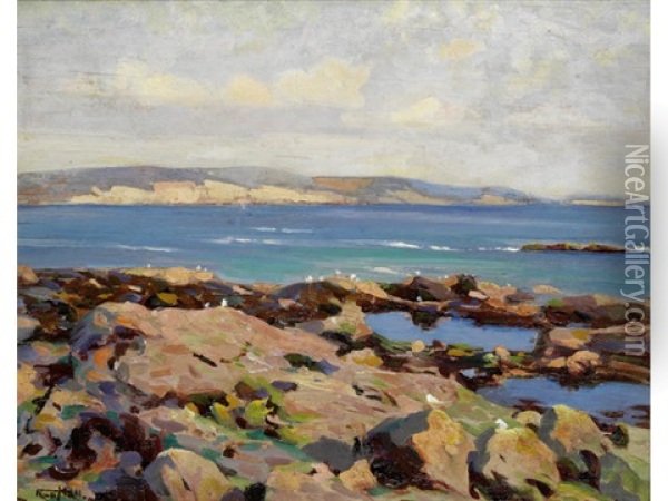 Mounts Bay, Cornwall Oil Painting - Frederick Hall