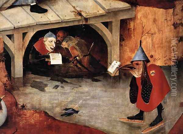 Triptych of Temptation of St Anthony (detail) 9 Oil Painting - Hieronymous Bosch