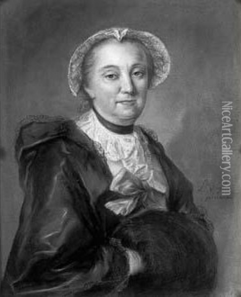 Portrait De Femme Au Manchon Oil Painting - Louis Vigee