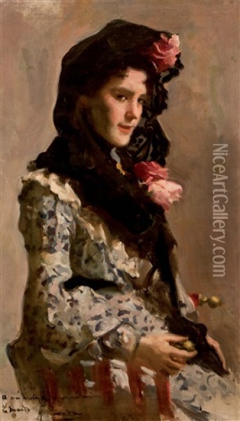 Retrato De Dama Oil Painting - Francisco Posada