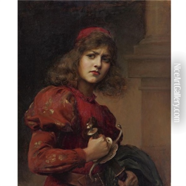 St. Joan Of Arc Oil Painting - Paul Antoine de la Boulaye