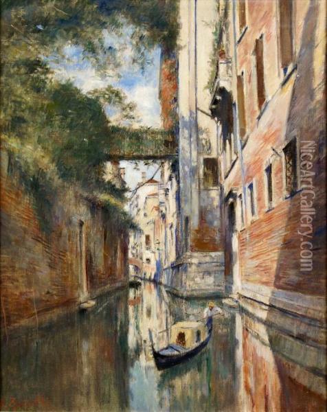 Canal A Venise Oil Painting - Vittore Zanetti Zilla