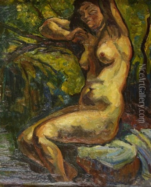 Portrait De Femme (study) Oil Painting - Jean Eugene Buland