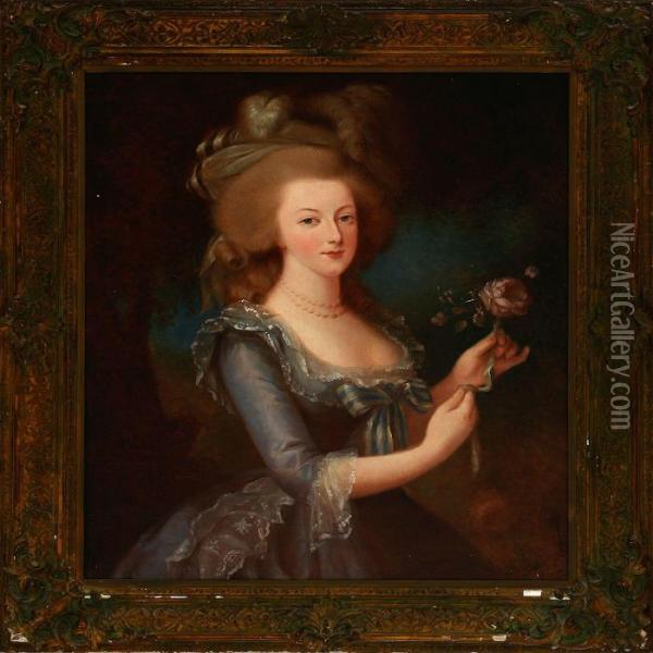 Portrait Of Queen Marie Anotoinette Of France Oil Painting - Elisabeth Vigee-Lebrun