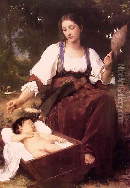 Berceuse (Lullaby) Oil Painting - William-Adolphe Bouguereau