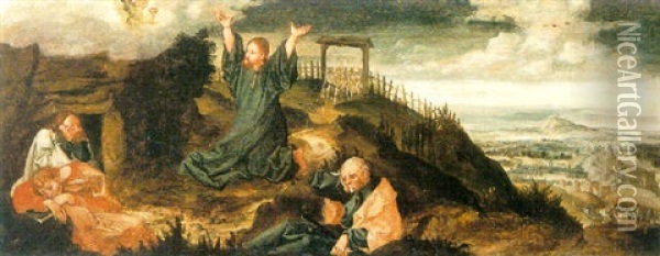Christ In The Garden Of Gethsemane Oil Painting - Herri met de Bles