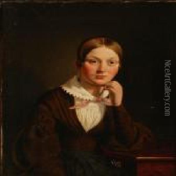 Portrait Of The Artist's Sister Oil Painting - Theodor Gustav Wegener