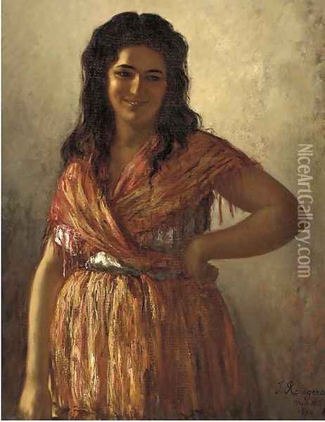 A Spanish beauty Oil Painting - Jules James Rougeron
