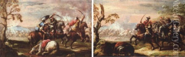 Cavalry Charge Oil Painting - Francesco Simonini