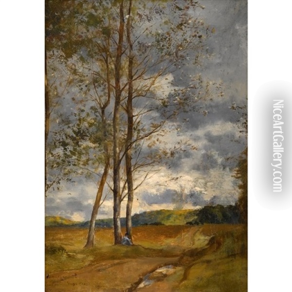 Bouleaux A Montoire, Pres De Blois, 1865 Oil Painting - Eugene Fromentin