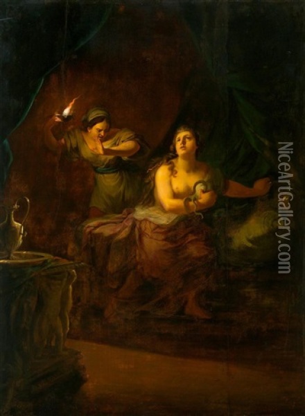The Death Of Cleopatra Oil Painting - Johann Jakob Dorner the Elder