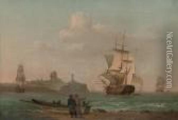 A Merchantman Oil Painting - William Anderson
