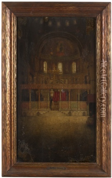 Cathedral Interior Oil Painting - Mortimer Luddington Menpes