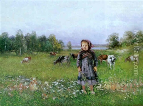 Valflickan Oil Painting - Johan Severin Nilsson
