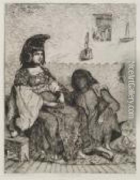 Juive D' Alger. Oil Painting - Eugene Delacroix