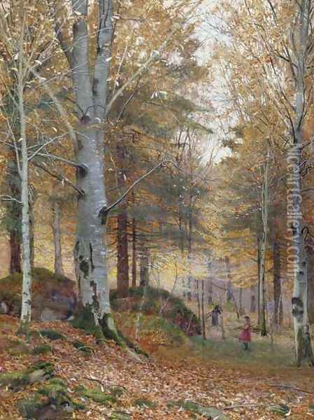 Autumn in the Woods Oil Painting - James Thomas Watts