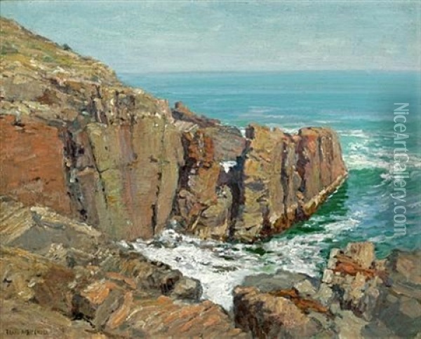 Ogunquit Maine, Coastal Landscape Oil Painting - Frank Alfred Bicknell