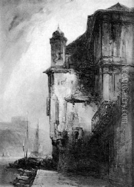 The Kaufhaus On The Mosel Quay Oil Painting - William Callow