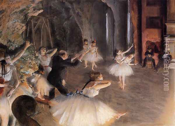 The Rehearsal on Stage Oil Painting - Edgar Degas
