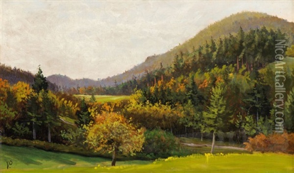 Landschaft Mit Obstbaum Oil Painting - Victor Puhonny
