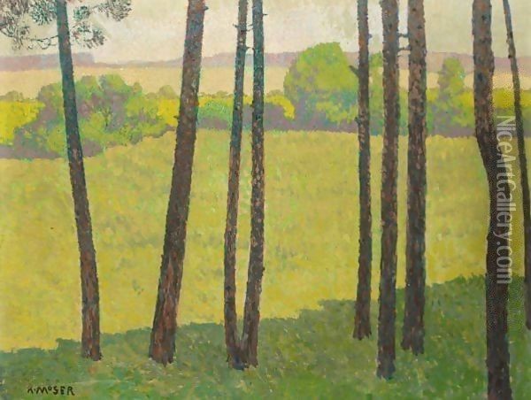 Eine Waldlandschaft (Wooded Landscape) Oil Painting - Koloman Moser