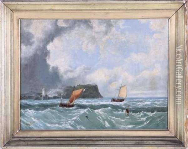 The Approaching Storm: Sailing Off The British Coast Oil Painting - John Wilson Carmichael