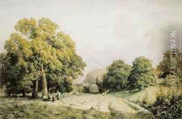 Haymaking Lewes Sussex Oil Painting - Charles Grant Davidson