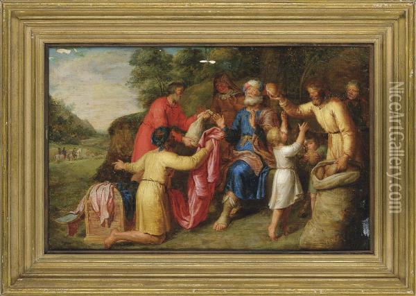 Joseph's Brothers Returning To Jacob With Gifts Oil Painting - Pieter Lastman