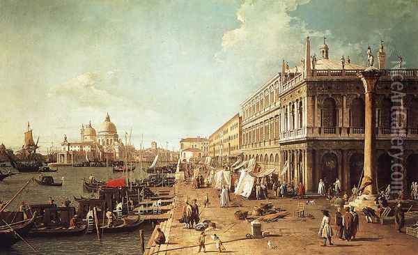 Molo with the Library Oil Painting - (Giovanni Antonio Canal) Canaletto