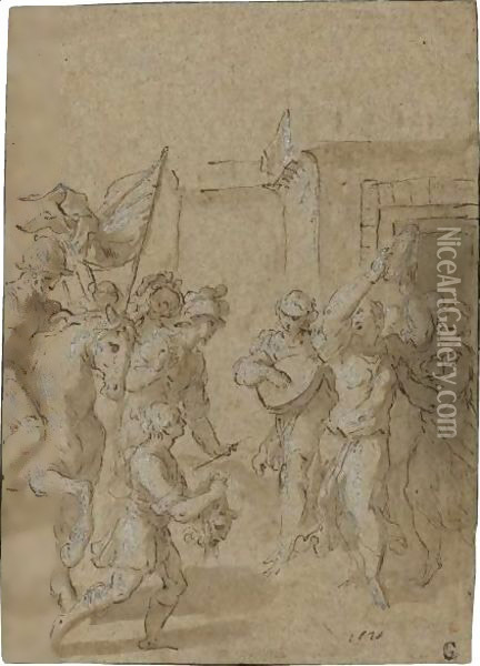 The Triumph Of David Oil Painting - Palma Vecchio (Jacopo Negretti)