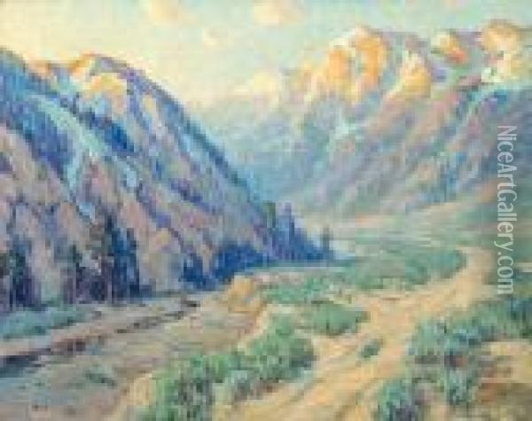 San Gabriel Canyon Oil Painting - Benjamin Chambers Brown