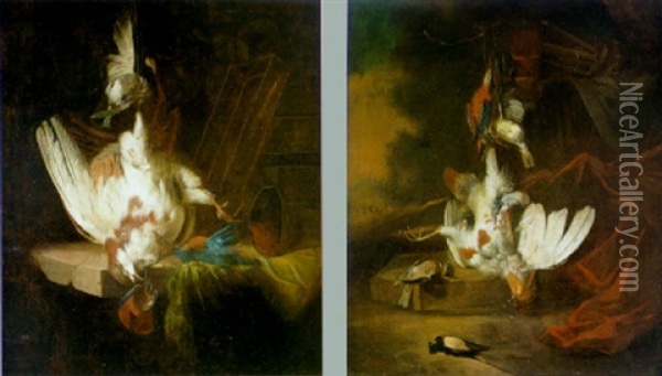 Bodegon De Caza Con Perdices Pardillas En Un Paisaje Oil Painting - William Gowe Ferguson